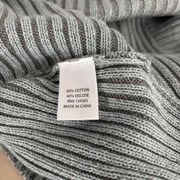 Andrea Jovine Women’s Cardigan Sweater Size M Knit Blue Oversized Round Neck - Picture 9 of 10